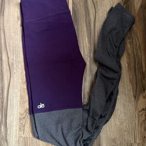 ALO Yoga Purple and Gray Yoga Pants